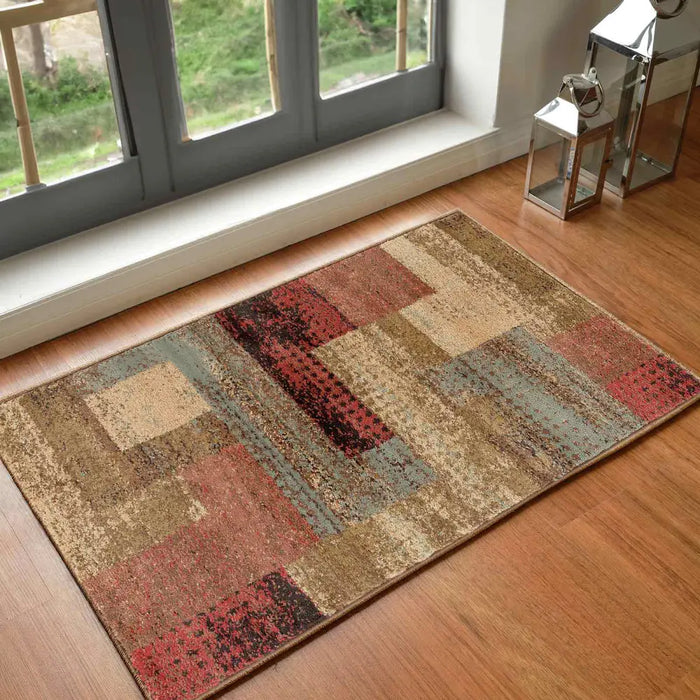 SHAMA Scandi Modern White/Brick Rug