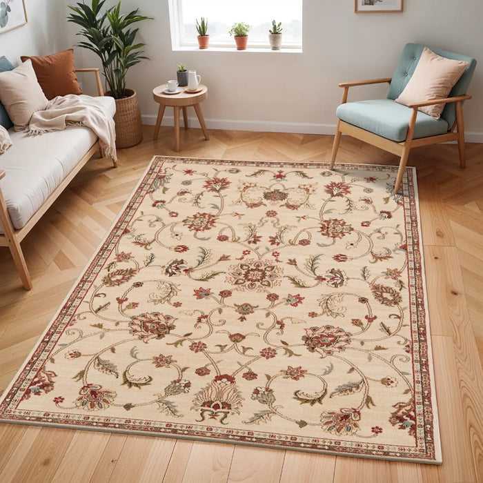 KABANI Scandi Traditional Boho Khaki Rug
