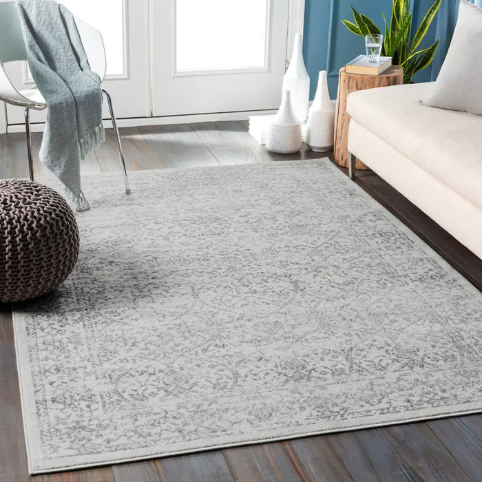 MARGAUX Vintage Traditional Oriental Boho Grey/Ivory Rug