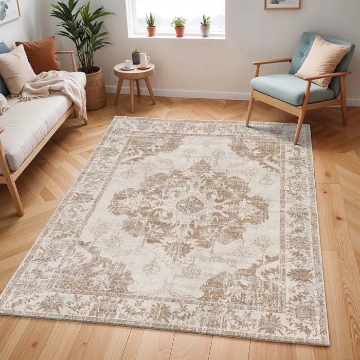 SHAWNA Vintage Traditional Oriental Boho Yellow Rug