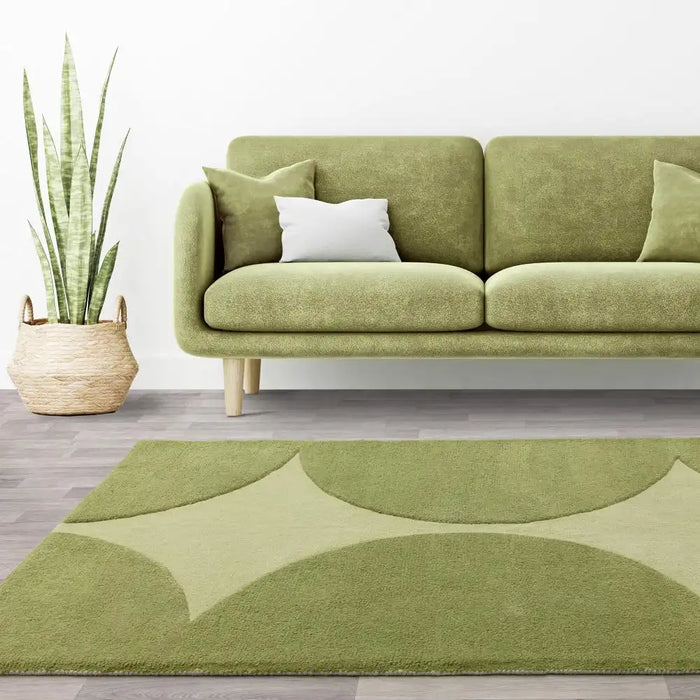 Asiatic canvas 01 reflect Green Living Room Wool Rug.