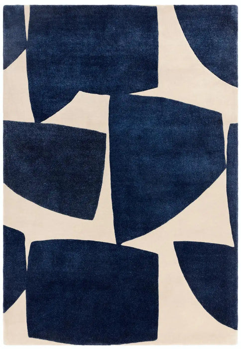 Asiatic romy 03 kite blue Blue, Ivory Living Room Geometric Rug.