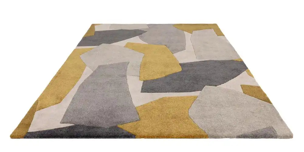 Asiatic romy 10 element ochre Grey, Yellow Living Room Geometric Rug.