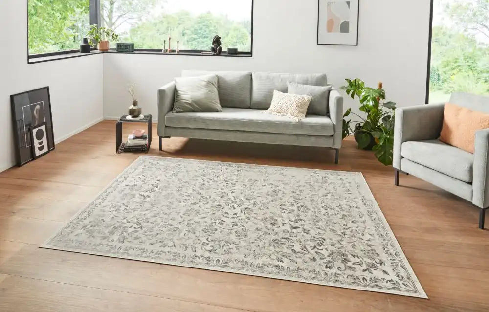 Lucy Lauren 2 sam 104222 cream jeans blue Blue, Ivory Living Room Rug.