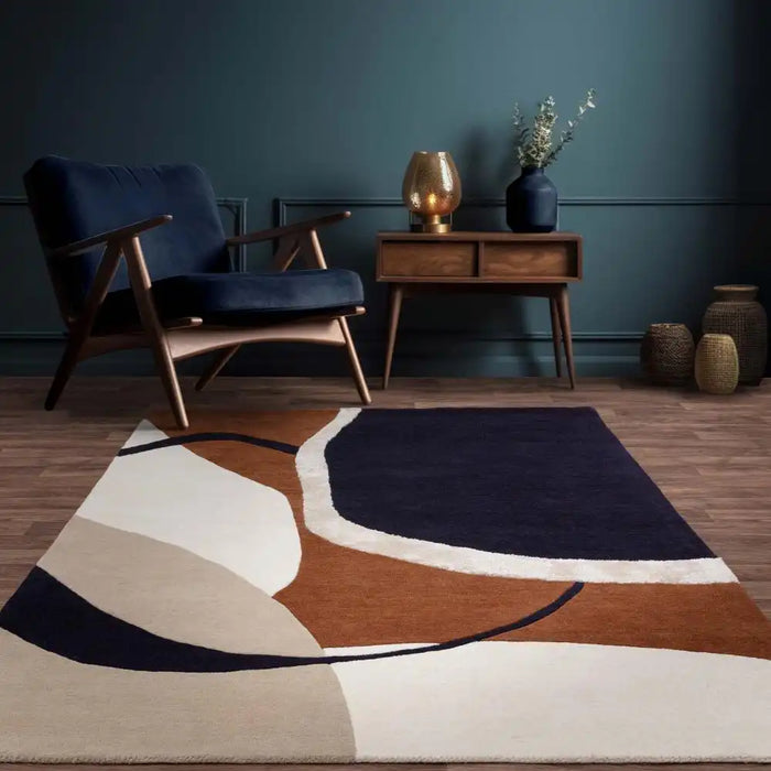 Asiatic matrix asiatic 105 signature rust Multicoloured, Orange Living Room Wool Rug.