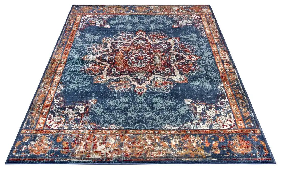 Hanse Home luxor 105637 blue Blue, Multicoloured Living Room  Rug.