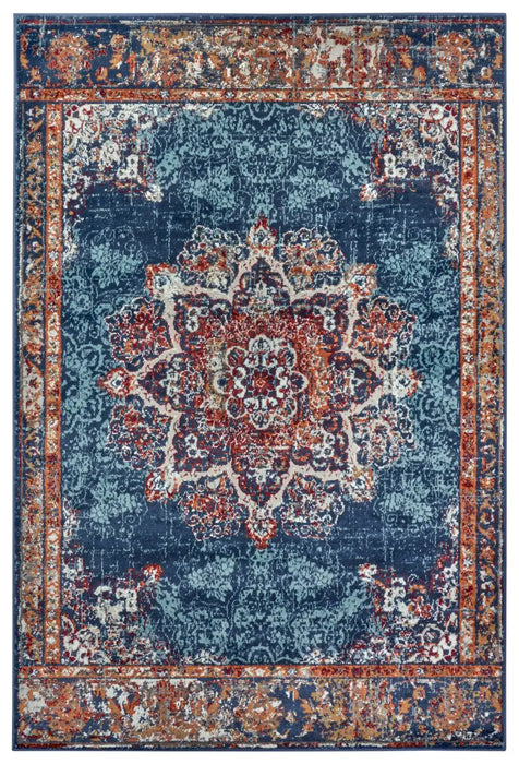 Hanse Home luxor 105637 blue Blue, Multicoloured Living Room  Rug.