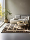 Nouristan herat 2 105989 black cream Black, Ivory Living Room  Rug.
