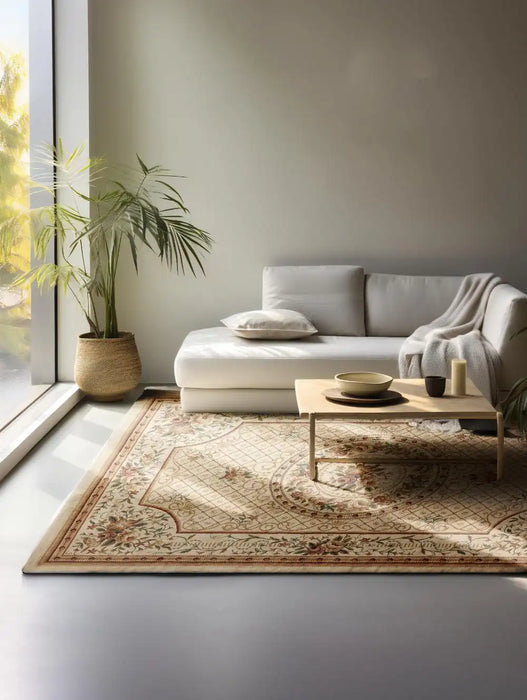 Nouristan herat 2 105995 cream Ivory Living Room Rug.