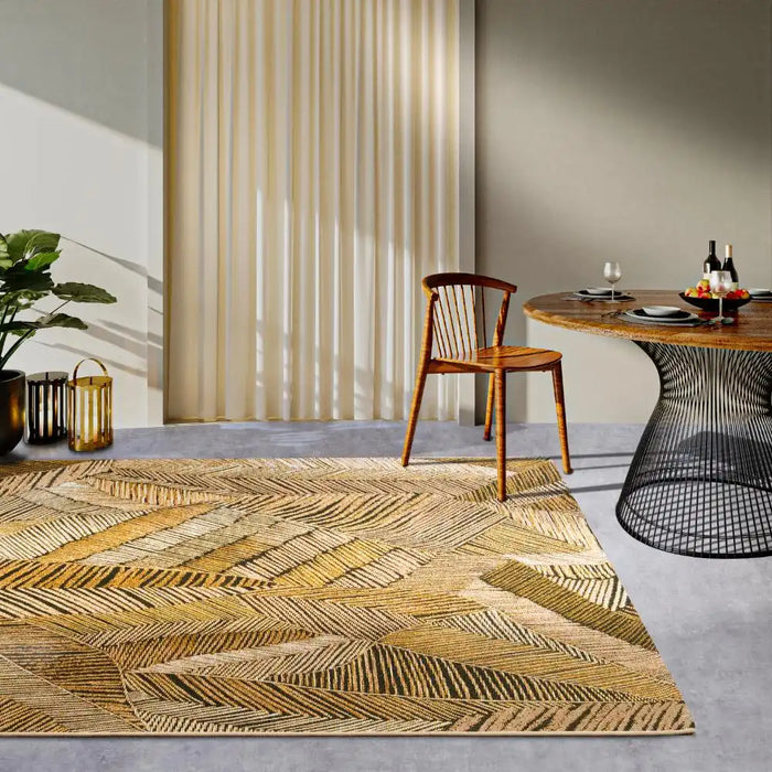 Villeroy and Boch kollektion 1767 106059 gold black Yellow Living Room Rug.