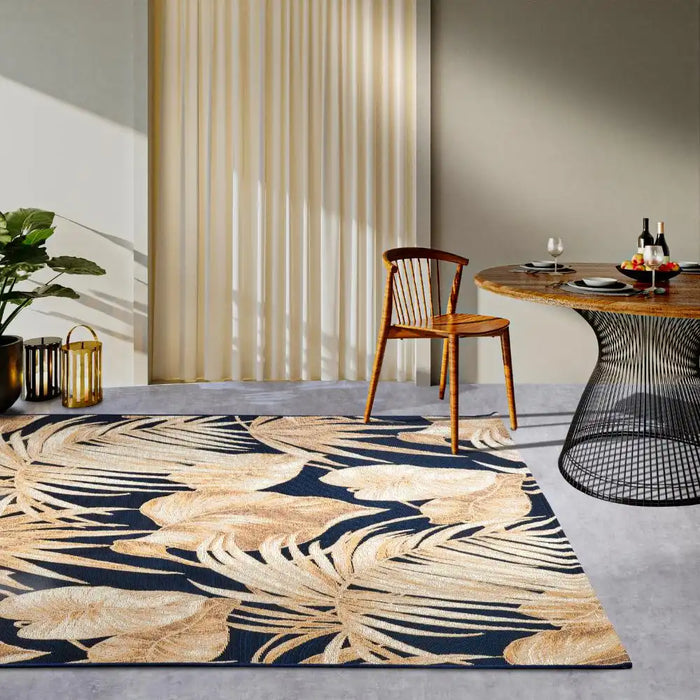 Villeroy and Boch kollektion 1767 106061 dark blue gold Blue, Yellow Living Room Rug.
