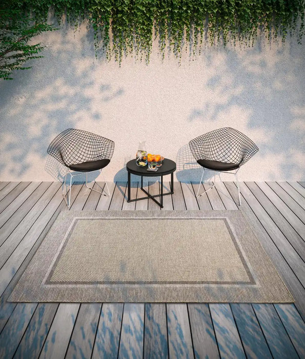 Villeroy and Boch kollektion 1836 indoors or outdoors 106076 natural brown Brown, Beige Living Room Flat Weave Rug.
