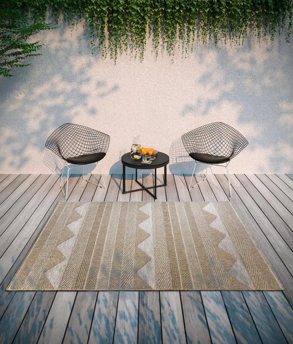 Villeroy and Boch kollektion 1836 indoors or outdoors 106080 natural brown Brown, Beige Living Room Flat Weave Rug.