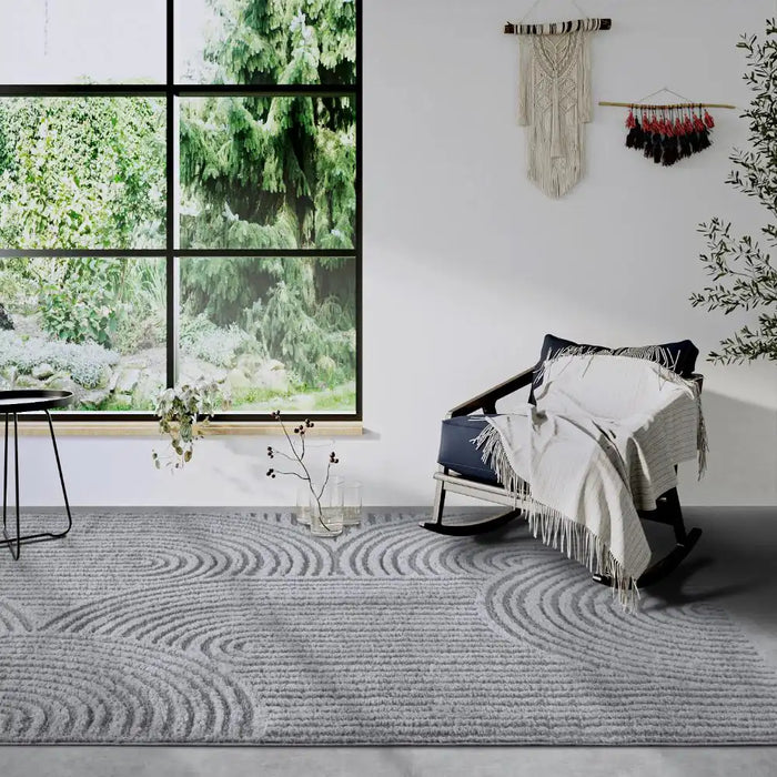 Elle Decoration elle gallery 106091 light grey Grey Living Room Geometric Rug.