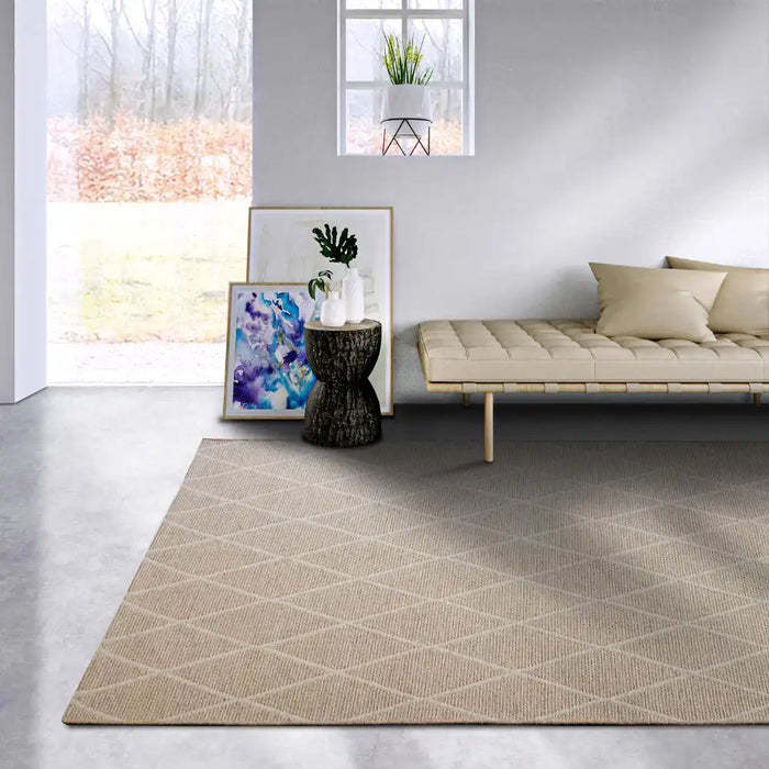 Villeroy and Boch 1843 106107 natural beige Beige Living Room Wool Rug.