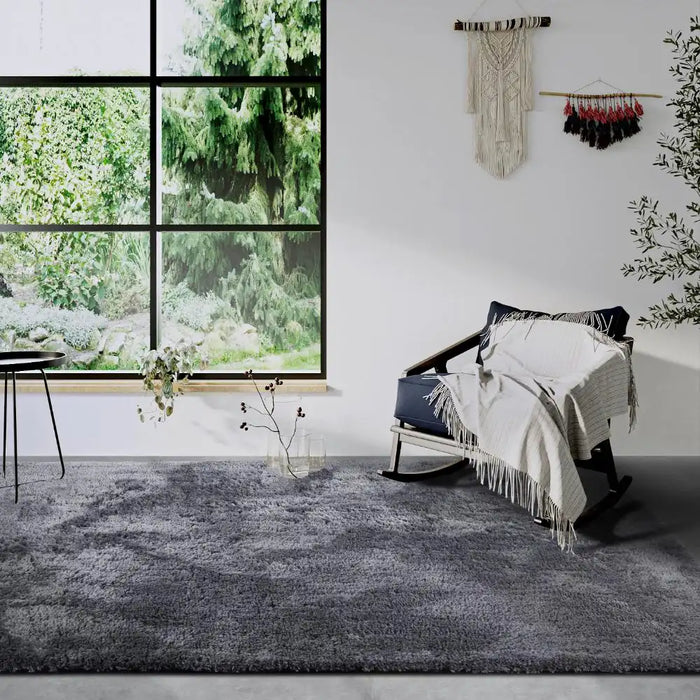 Hanse Home myk 106114 dark grey Grey Living Room Shaggy Rug.