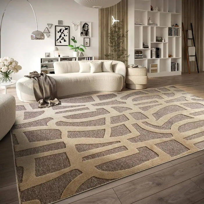 Villeroy and Boch 1879 106142 natural grey beige Grey, Beige Living Room Geometric Rug.