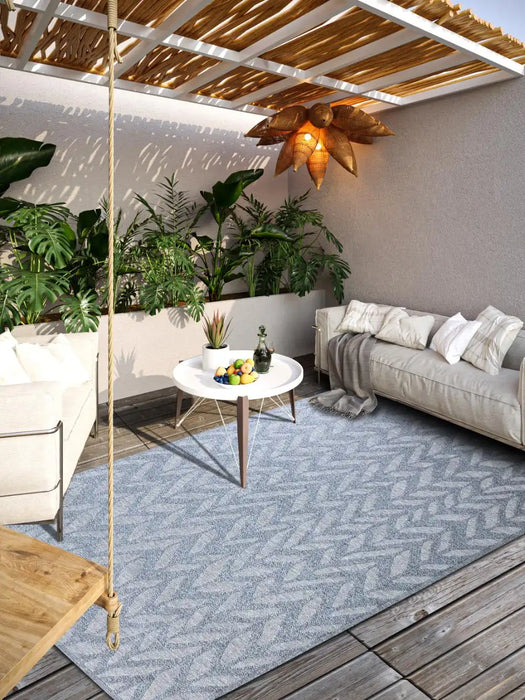 Villeroy and Boch 1883 indoor outdoor 106151 grey Grey Living Room Washable Rug.