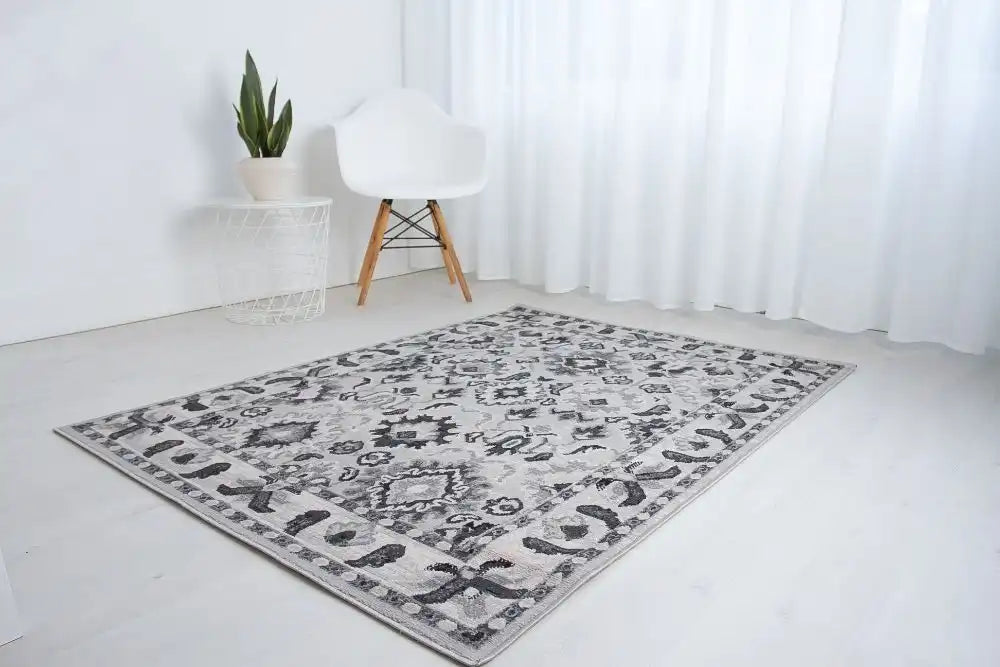 Rug Style balletto 13na anthracite ochre Grey Living Room Geometric Rug.