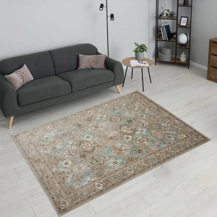 HMC vintage ultimate 550ag blue Blue Living Room Rug.