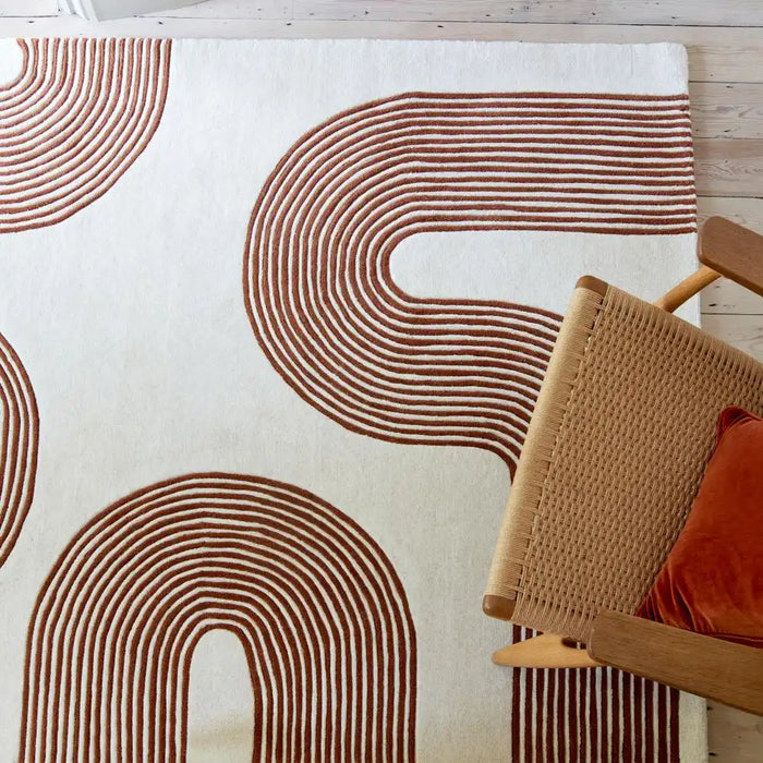 Asiatic matrix asiatic 85 arches amber Ivory, Orange Living Room Wool Rug.