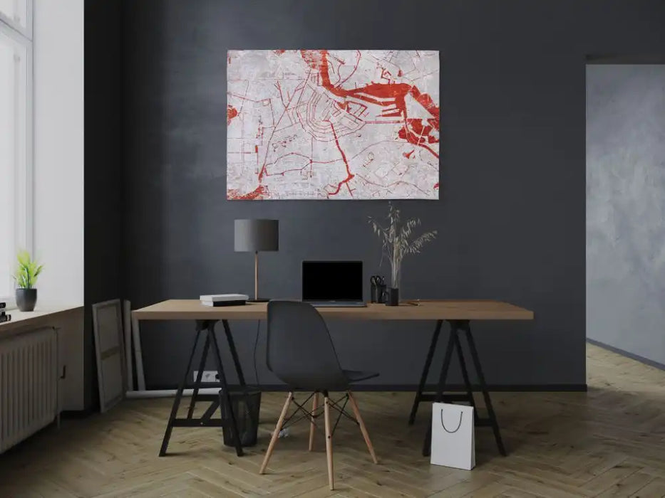 Louis de Poortere cities 9323 amsterdam orange cut Grey, Orange Living Room  Rug.