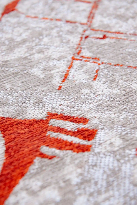 Louis de Poortere cities 9323 amsterdam orange cut Grey, Orange Living Room  Rug.