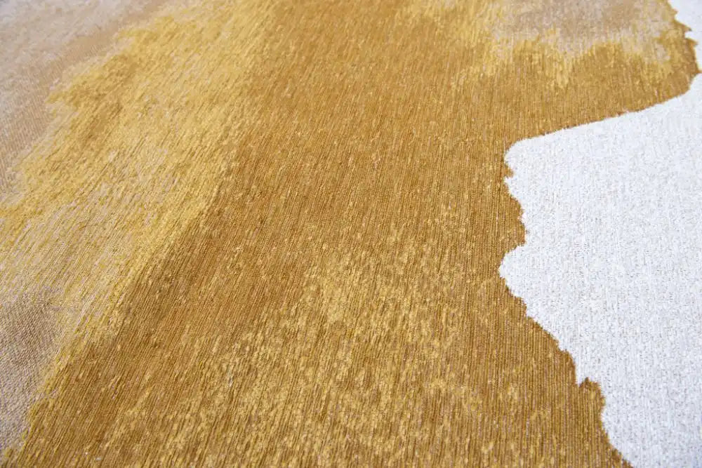 Louis de Poortere lagoon 9333 lagoon sunset Yellow, Ivory Living Room Flat Weave Rug.