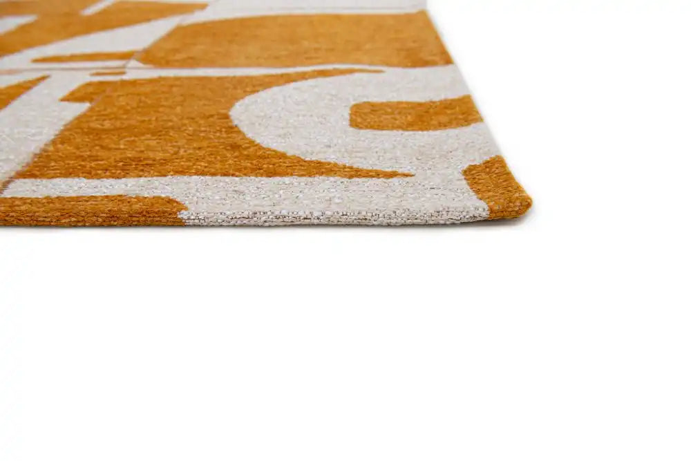 Louis de Poortere papercut 9367 papercut curry Yellow, Ivory Living Room Geometric Rug.