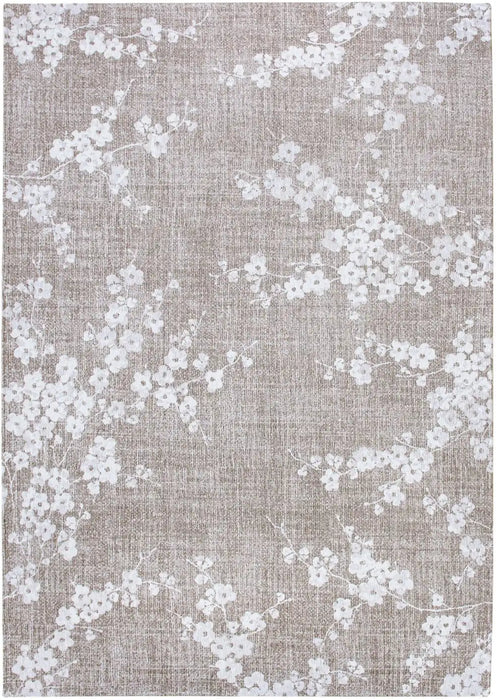 Louis de Poortere sakura 9373 sakura morning mist Beige Living Room Floral Rug.