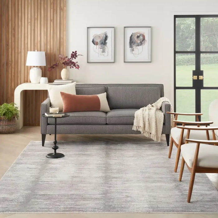 Nourison abstract hues beige grey abh03 grey white Grey Living Room Rug.