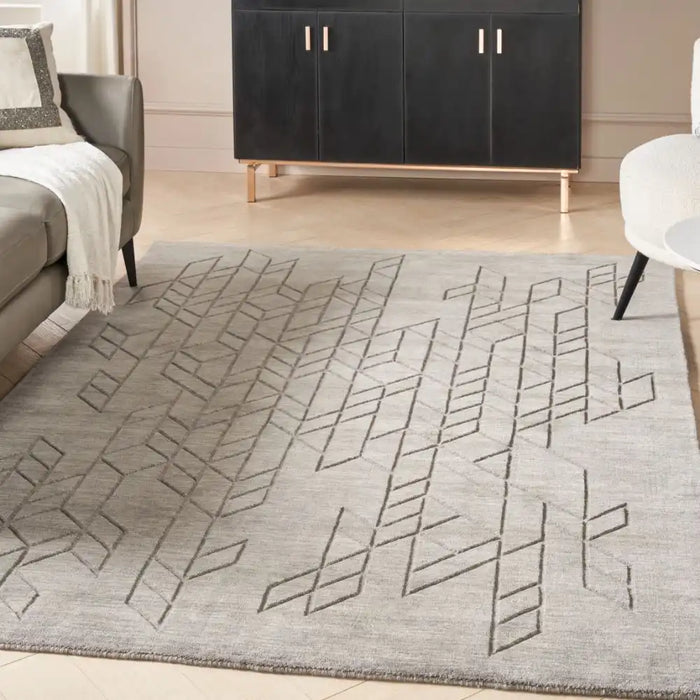 Nourison alessia ale 01 grey Grey Living Room Rug.