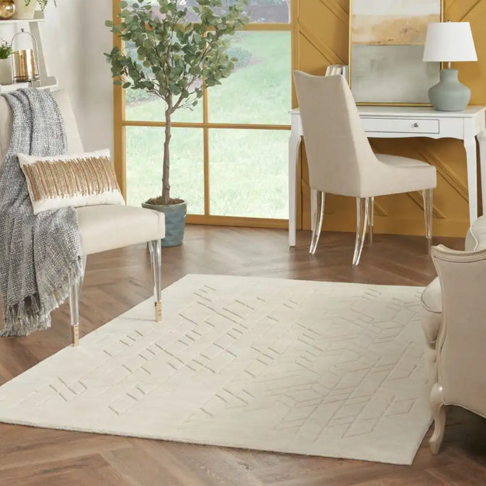 Nourison alessia ale 01 ivory Ivory Living Room Rug.