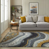 Concept Looms amara ama103 grey blue bronze Grey, Ivory Living Room  Rug.