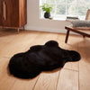 Think Rugs super teddy sheepskin black Black Living Room Shaggy Rug.