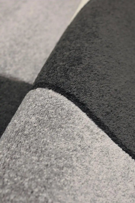 Homemaker sara blocks grey Grey Living Room Geometric Rug.