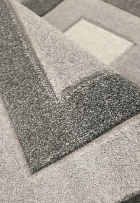 Homemaker sara blocks grey Grey Living Room Geometric Rug.