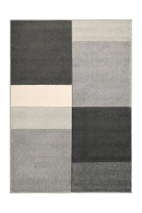 Homemaker sara blocks grey Grey Living Room Geometric Rug.