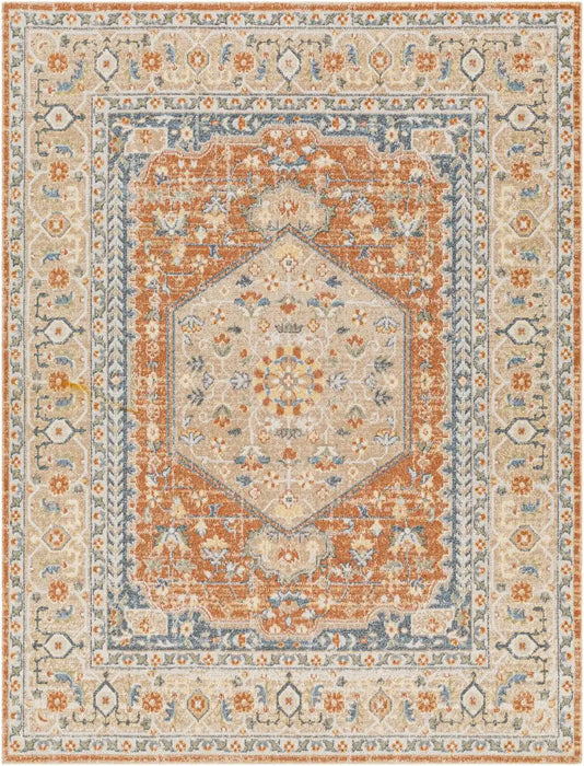 Surya lll boka 2306 copper Orange Living Room Geometric Rug.