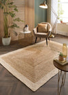 Origins origins jute border natural white Beige Outdoor  Flat Weave Rug.