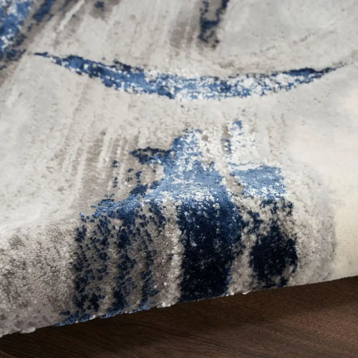 Nourison brushstrokes bsk02 grey navy Blue, Grey, Navy Living Room  Rug.