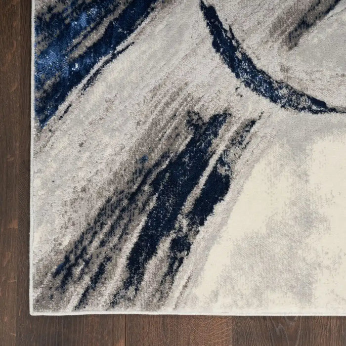 Nourison brushstrokes bsk02 grey navy Blue, Grey, Navy Living Room  Rug.