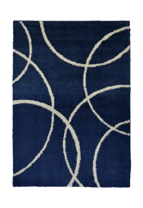 Homemaker snug melrose bubbles navy Blue, Navy Living Room Geometric Rug.