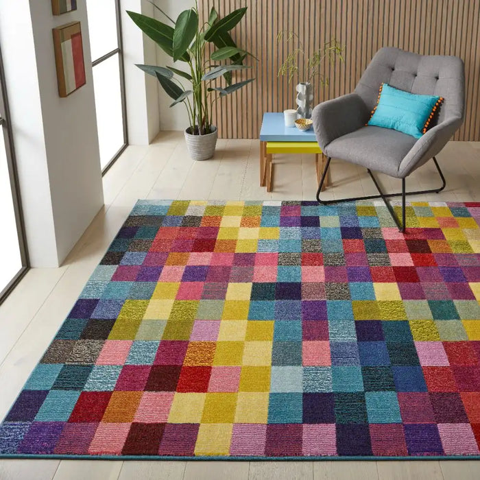 Concept Looms carnaval car103 Multicoloured Living Room Geometric Rug.