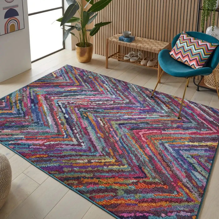 Concept Looms carnaval car104 Multicoloured Living Room Geometric Rug.