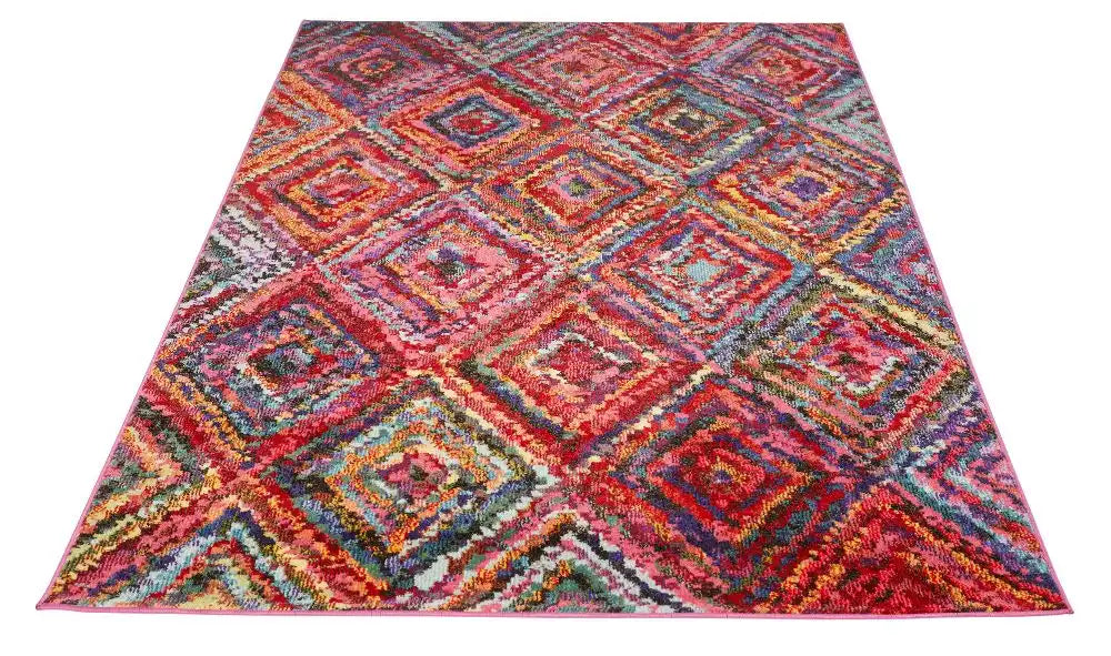 Concept Looms carnaval car105 Multicoloured Living Room Geometric Rug.