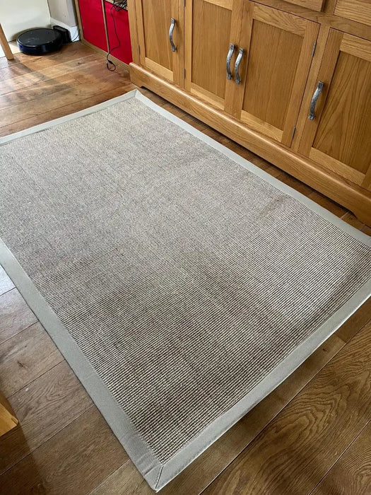 Sisal Rugs boucle sisal celeriac and sandstone border Beige Kitchen  Natural Fibre Rug.