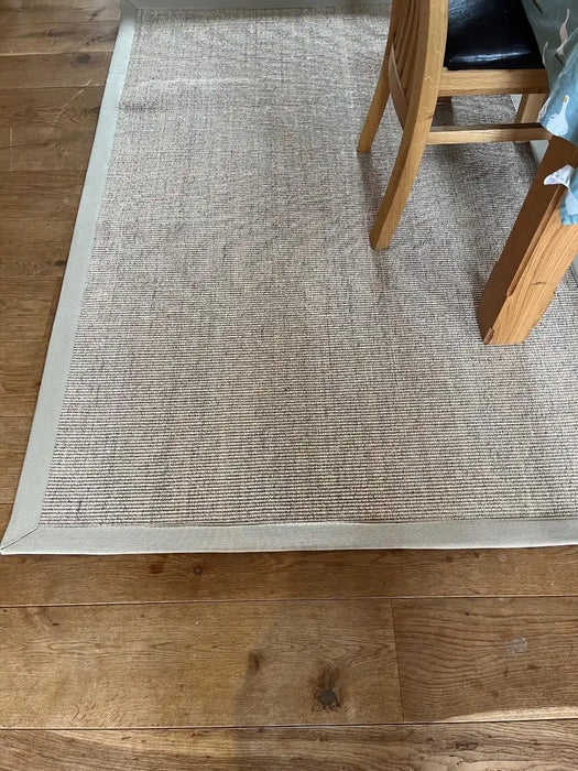 Sisal Rugs boucle sisal celeriac and sandstone border Beige Kitchen  Natural Fibre Rug.