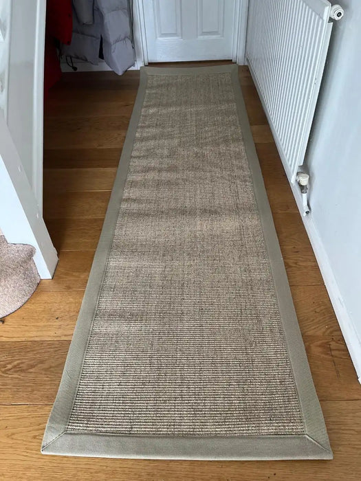 Sisal Rugs boucle sisal celeriac and sandstone border Beige Kitchen  Natural Fibre Rug.