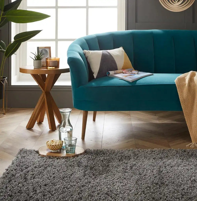 Esselle larissa shaggy washable charcoal Grey Living Room Shaggy Rug.